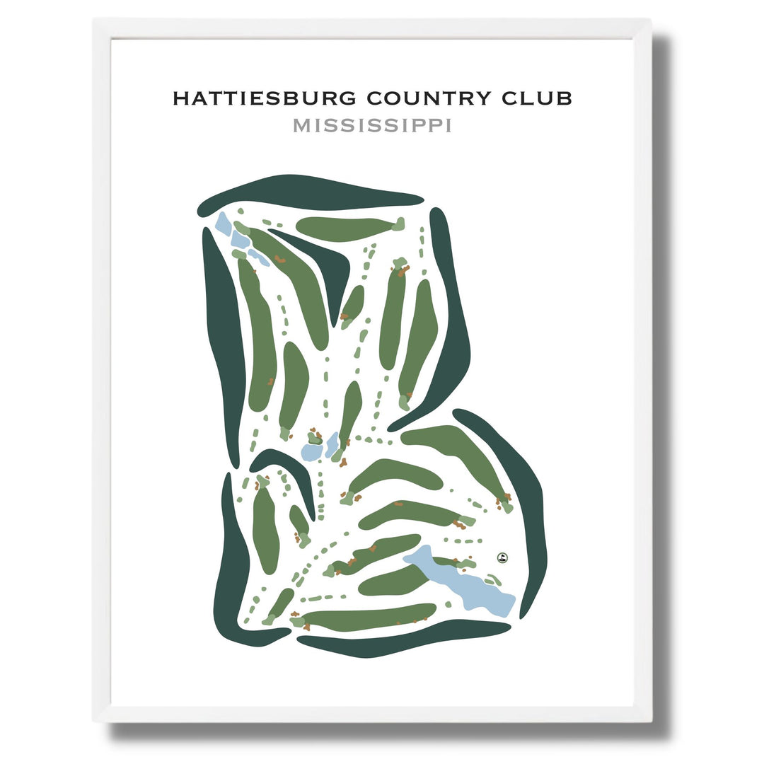 Hattiesburg Country Club, Mississippi - Printed Golf Courses