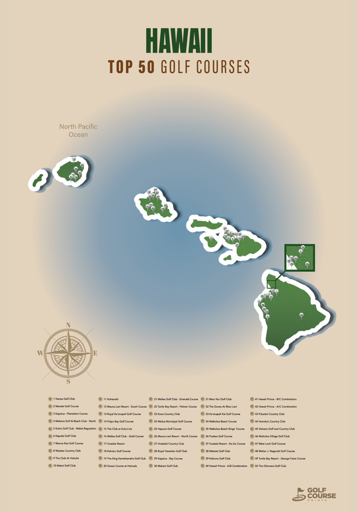 Map of Hawaii Golf Courses