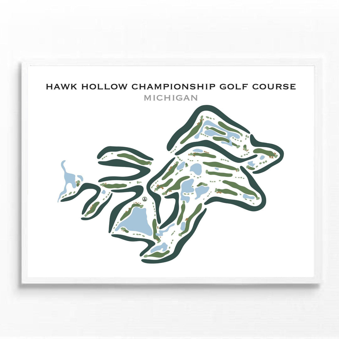 Hawk Hollow Championship Golf Course, Michigan - Printed Golf Courses - Golf Course Prints