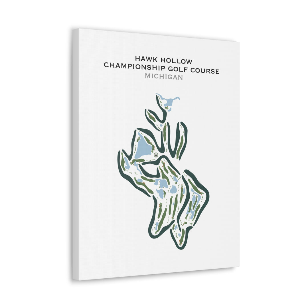 Hawk Hollow Championship Golf Course, Michigan - Printed Golf Courses