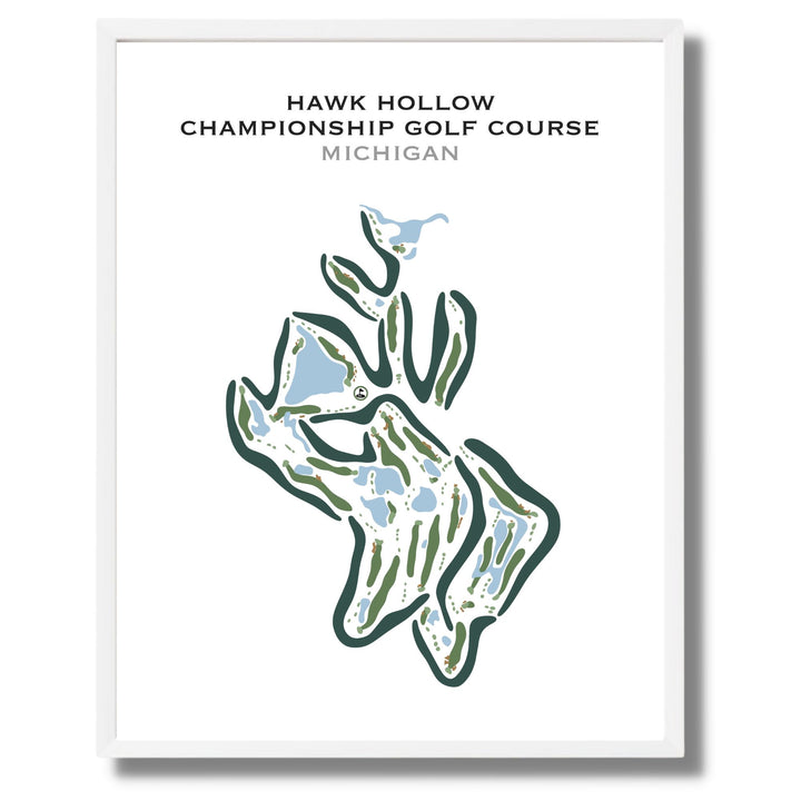 Hawk Hollow Championship Golf Course, Michigan - Printed Golf Courses