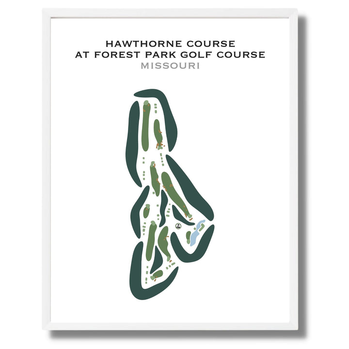 Hawthorne Course at Forest Park Golf Course, Missouri - Printed Golf Courses