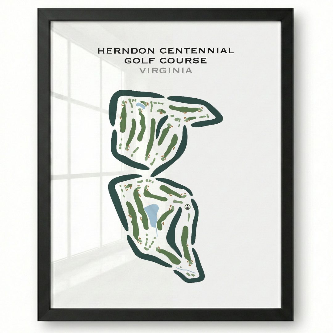 Herndon Centennial Golf Course, Virginia - Printed Golf Course