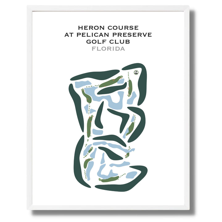 Heron Golf Course at Pelican Preserve Golf Club, Florida - Printed Golf Courses