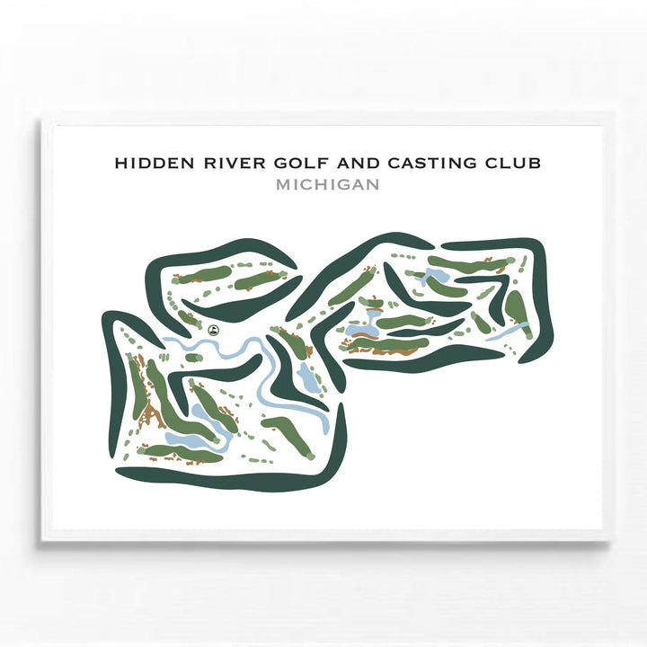 Hidden River Golf & Casting Club, Michigan - Printed Golf Courses