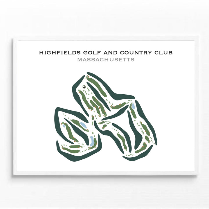 Highfields Golf & Country Club, Massachusetts - Printed Golf Courses