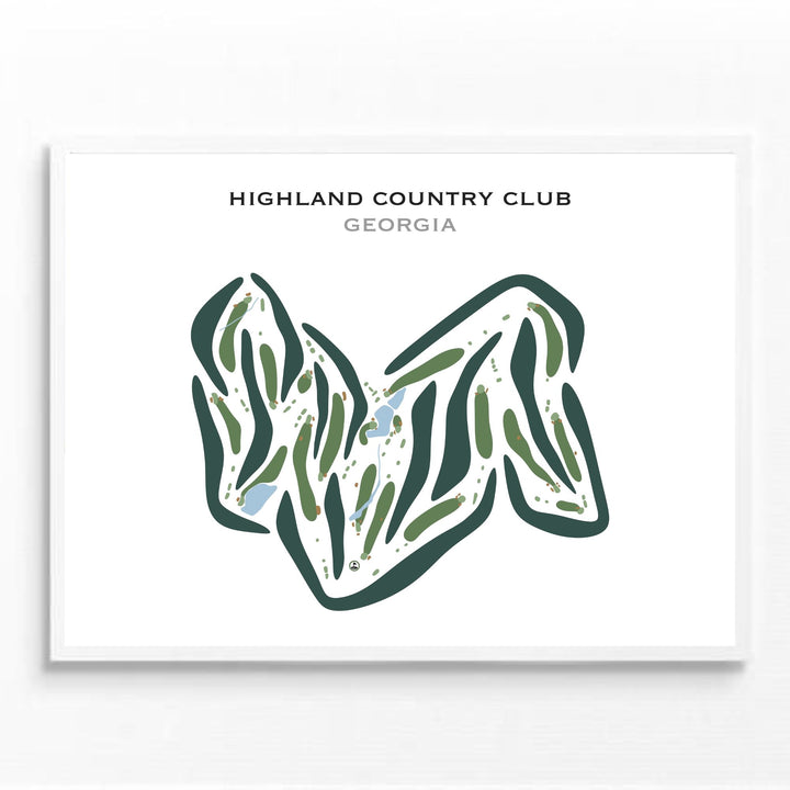 Highland Country Club, Georgia - Printed Golf Courses