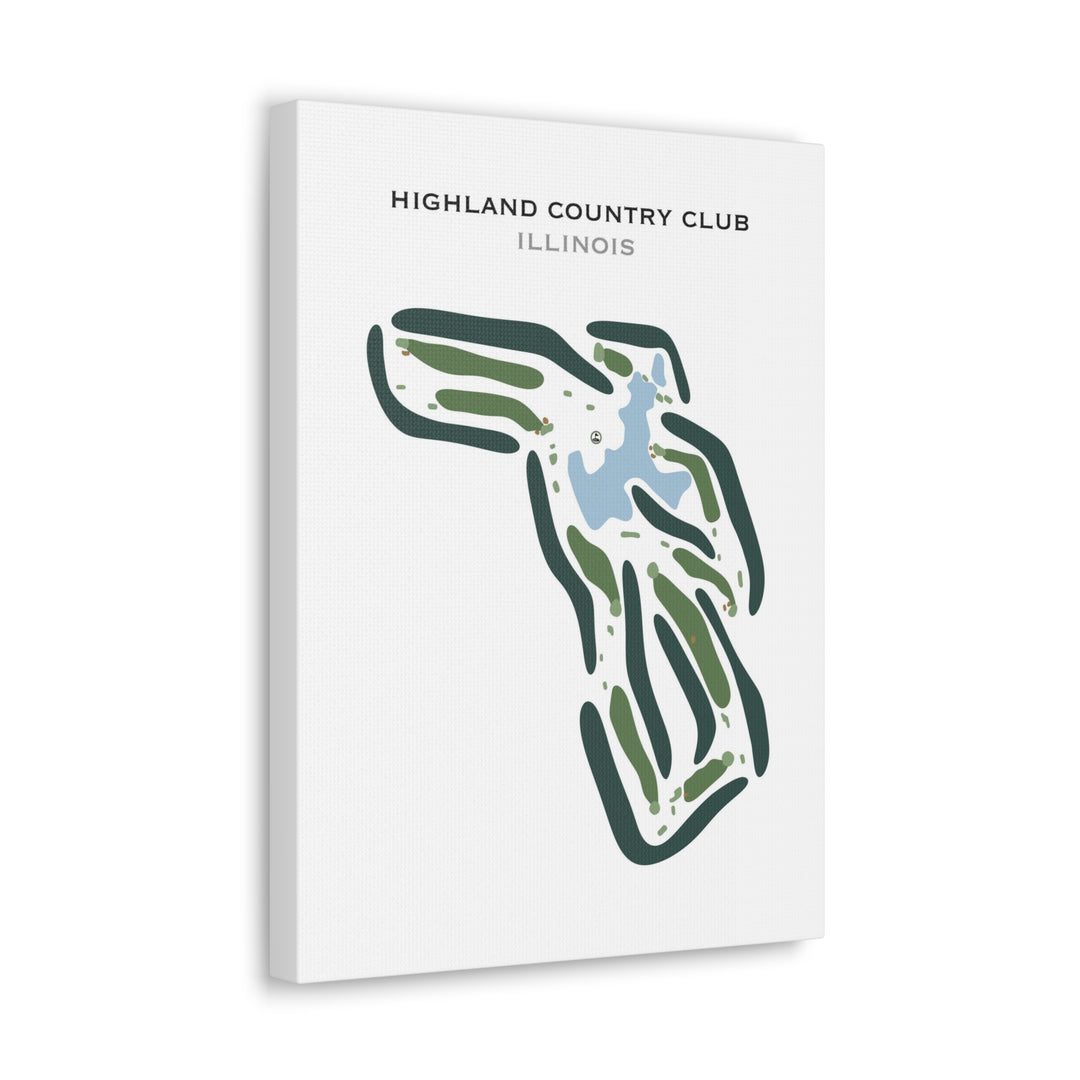 Highland Country Club, Illinois - Printed Golf Courses