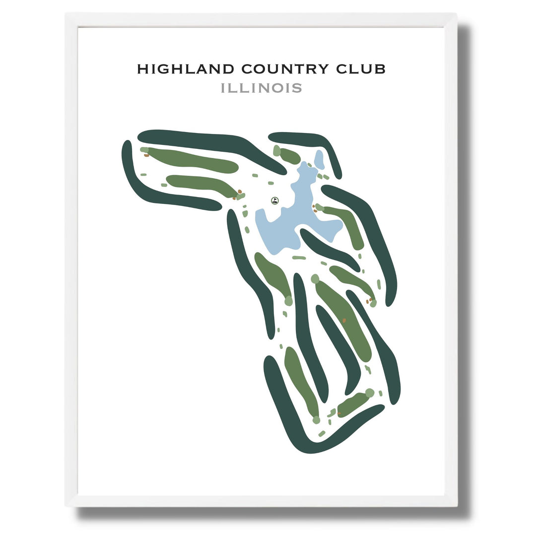 Highland Country Club, Illinois - Printed Golf Courses