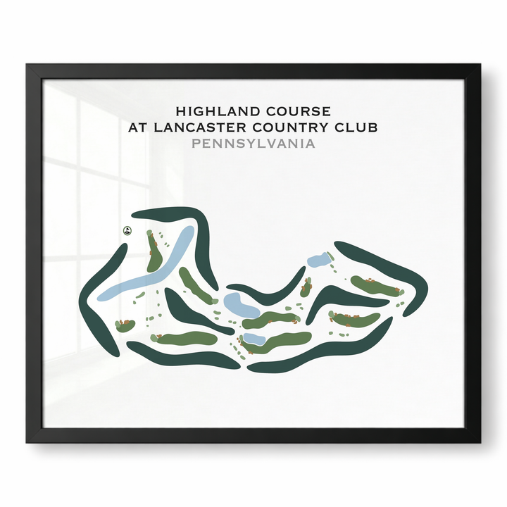 Highland Course at Lancaster Country Club, Pennsylvania - Printed Golf Courses