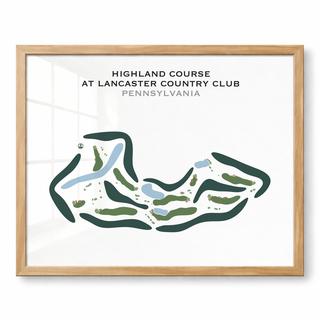 Highland Course at Lancaster Country Club, Pennsylvania - Printed Golf Courses