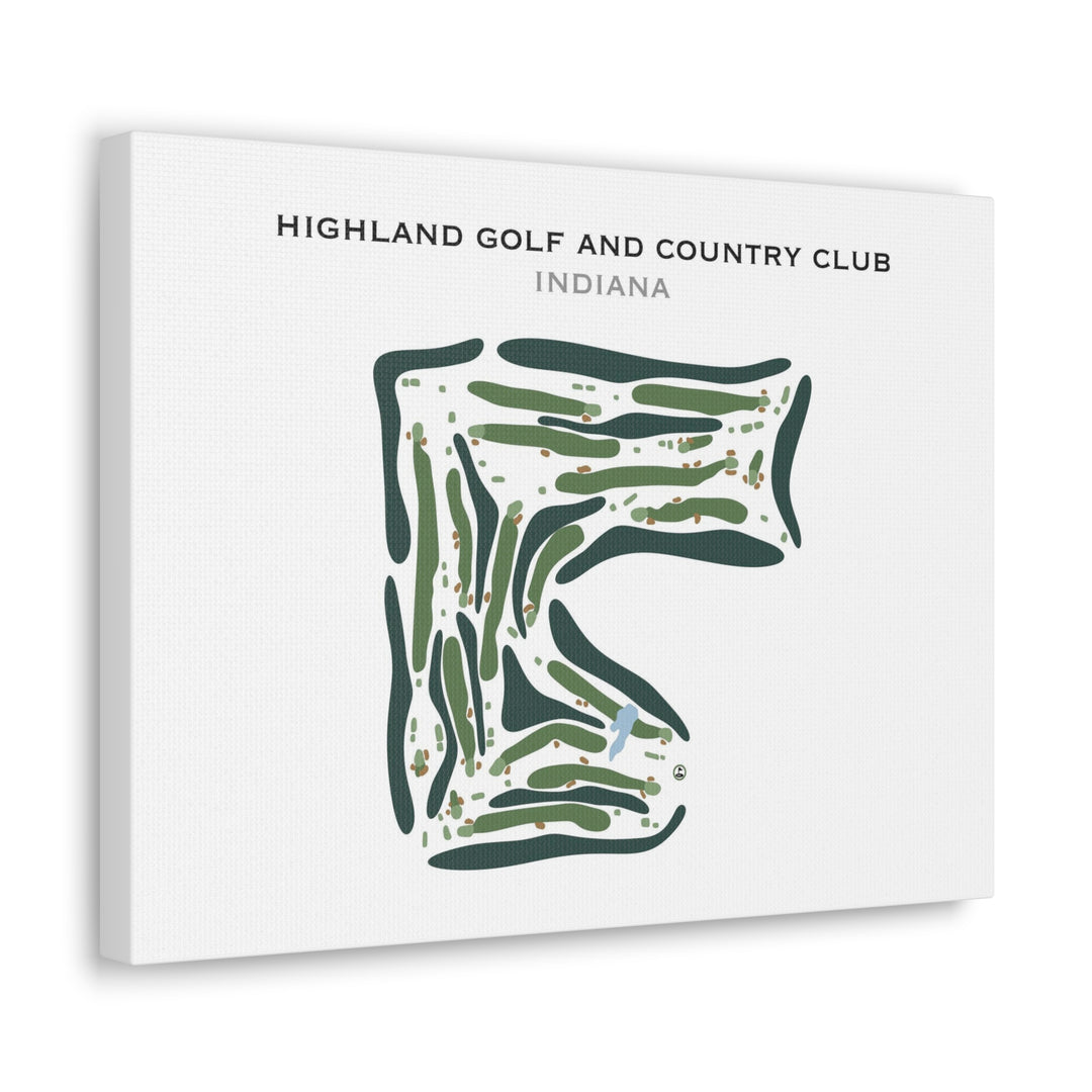 Highland Golf & Country Club, Indiana - Printed Golf Course