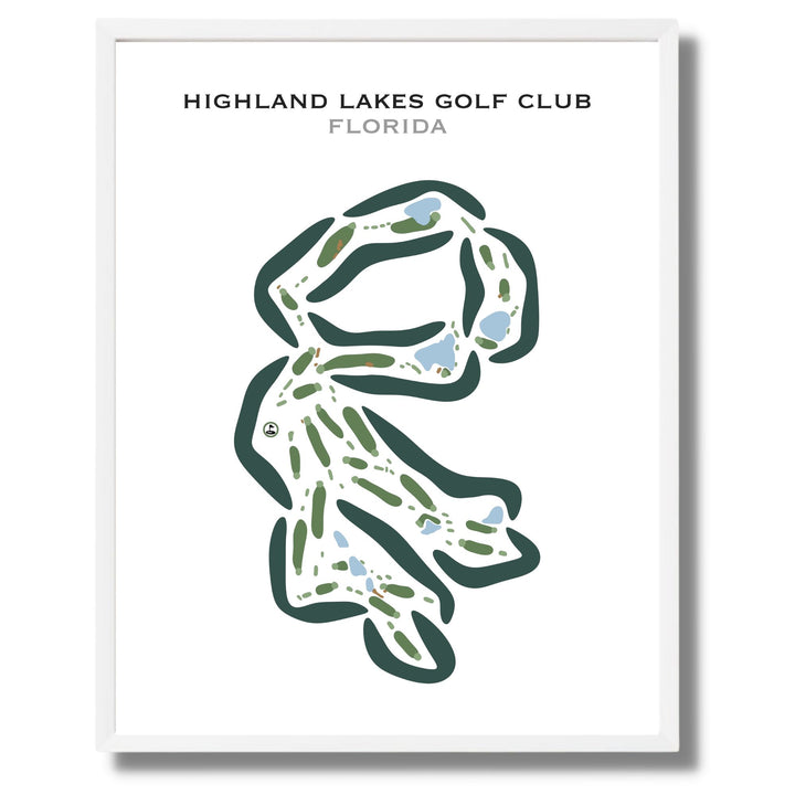 Highland Lakes Golf Club, Florida - Printed Golf Courses