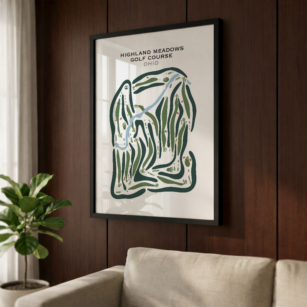 Highland Meadows Golf Course, Ohio - Printed Golf Courses