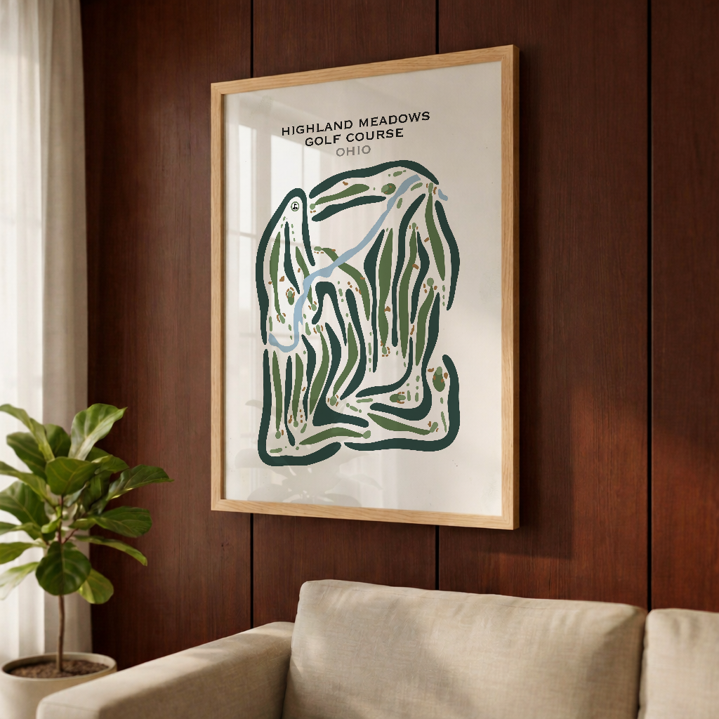 Highland Meadows Golf Course, Ohio - Printed Golf Courses
