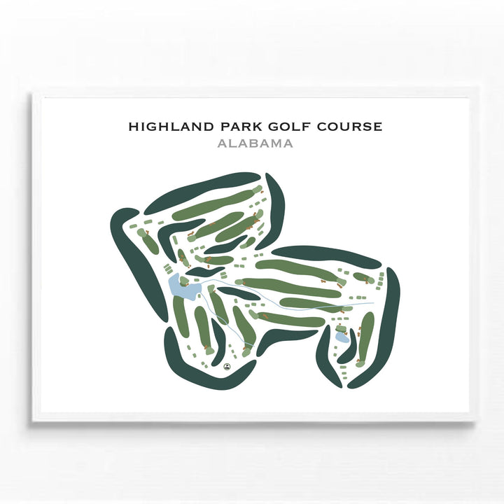 Highland Park Golf Course, Alabama - Printed Golf Courses
