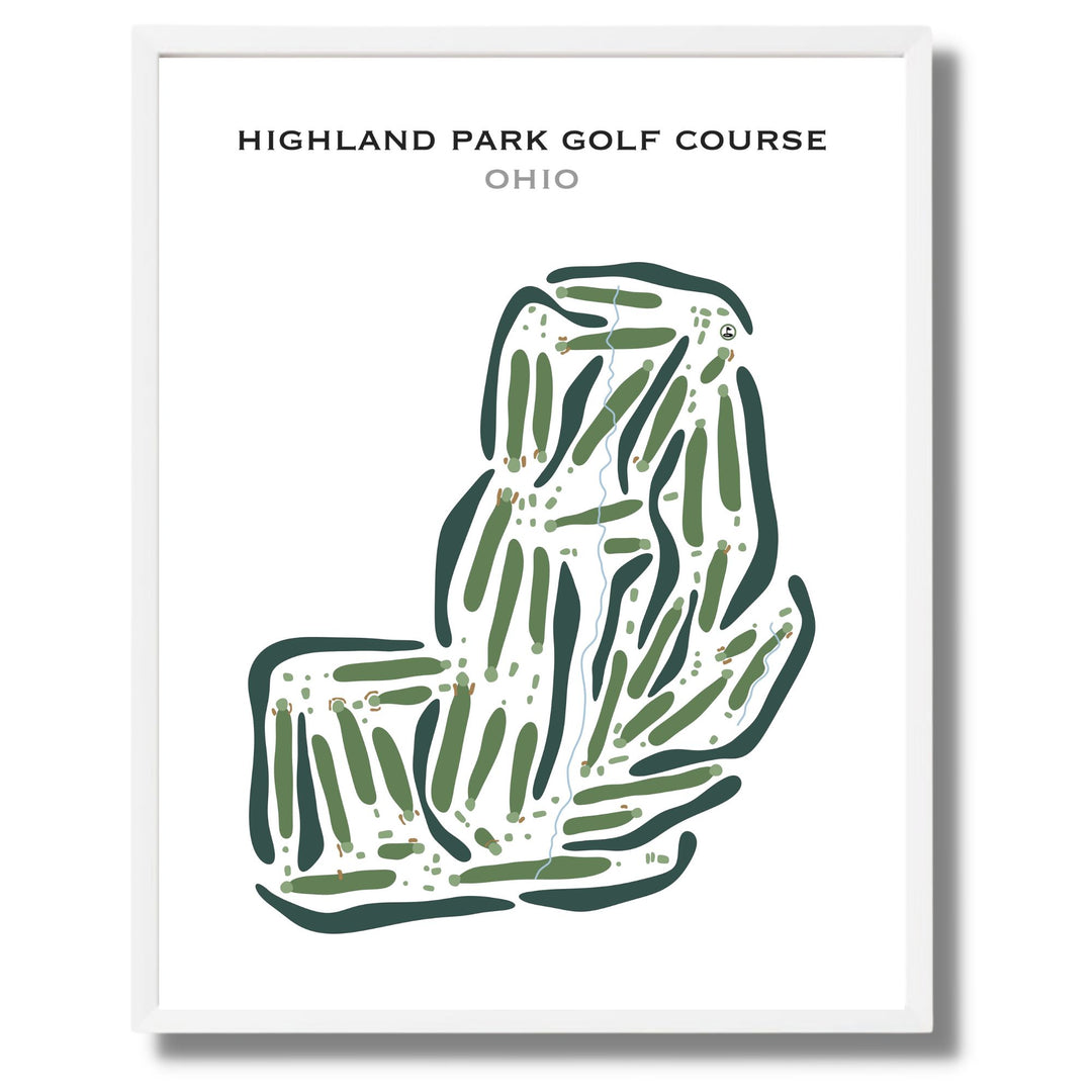 Highland Park Golf Course, Ohio - Printed Golf Courses