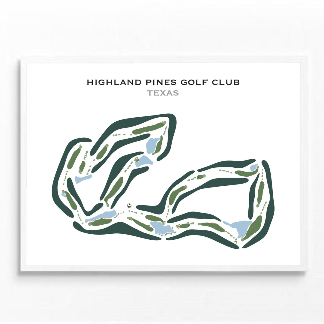 Highland Pines Golf Club, Texas - Printed Golf Courses