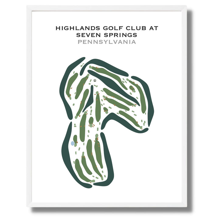 Highlands Golf Club at Seven Springs, Pennsylvania - Printed Golf Courses