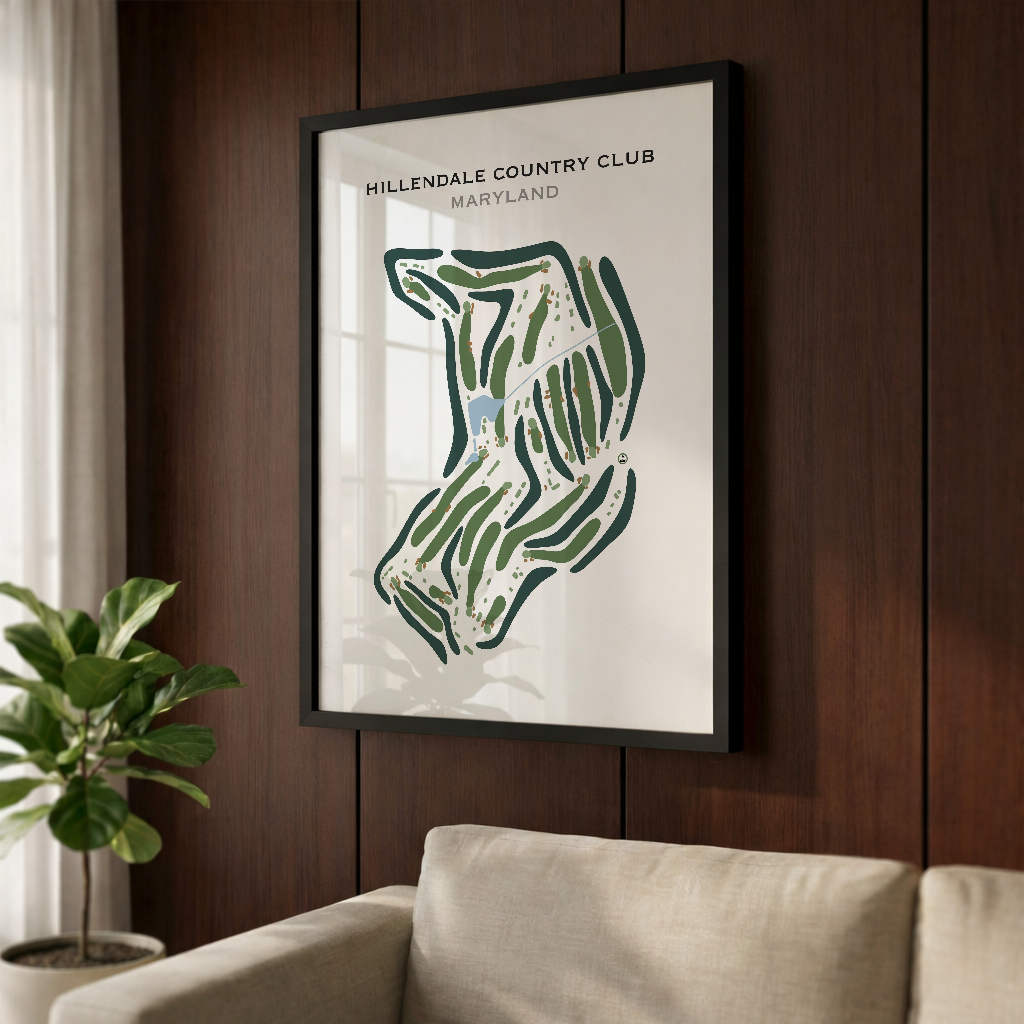 Hillendale Country Club, Maryland - Printed Golf Course