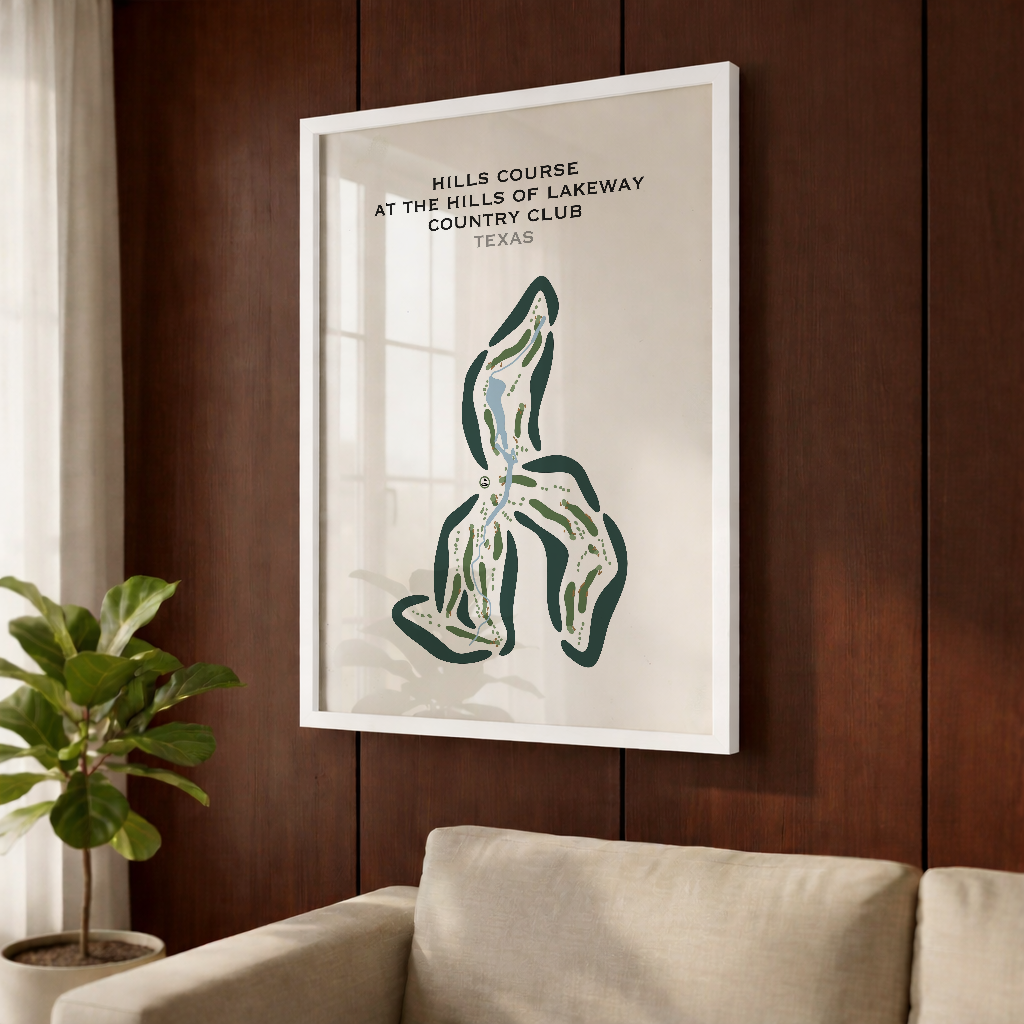 Hills Course at The Hills of Lakeway Country Club, Texas - Printed Golf Courses