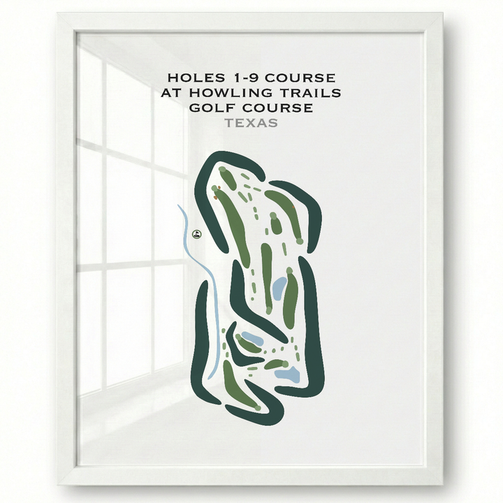 Holes 1-9 Course at Howling Trails Golf Course, Texas - Printed Golf Courses
