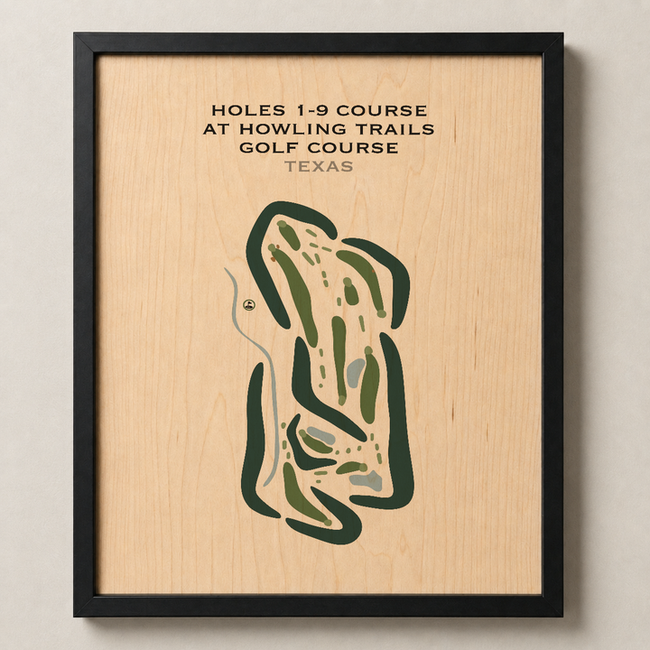 Holes 1-9 Course at Howling Trails Golf Course, Texas - Printed Golf Courses