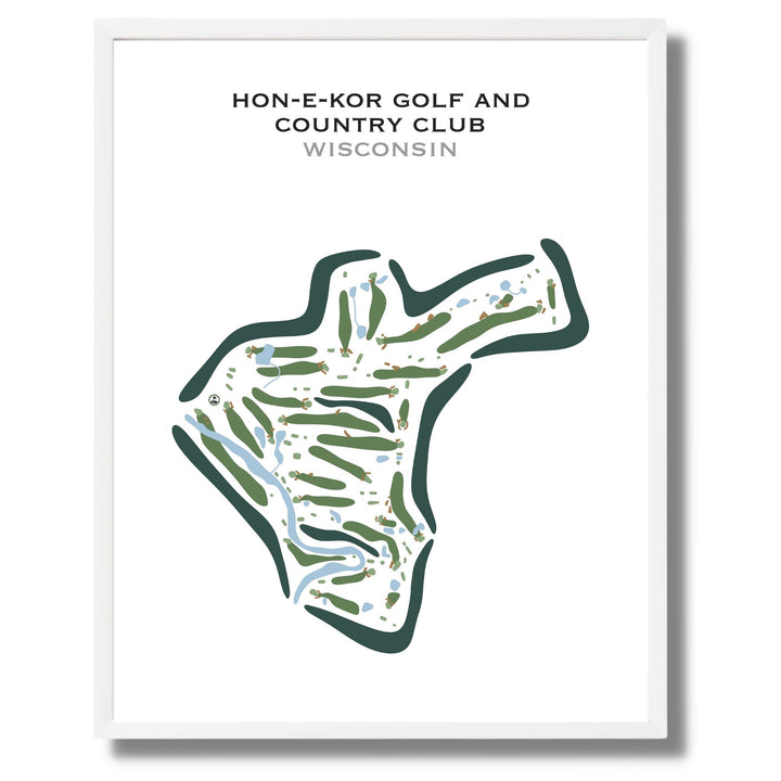 Hon-E-Kor Golf & Country Club, Wisconsin - Printed Golf Course