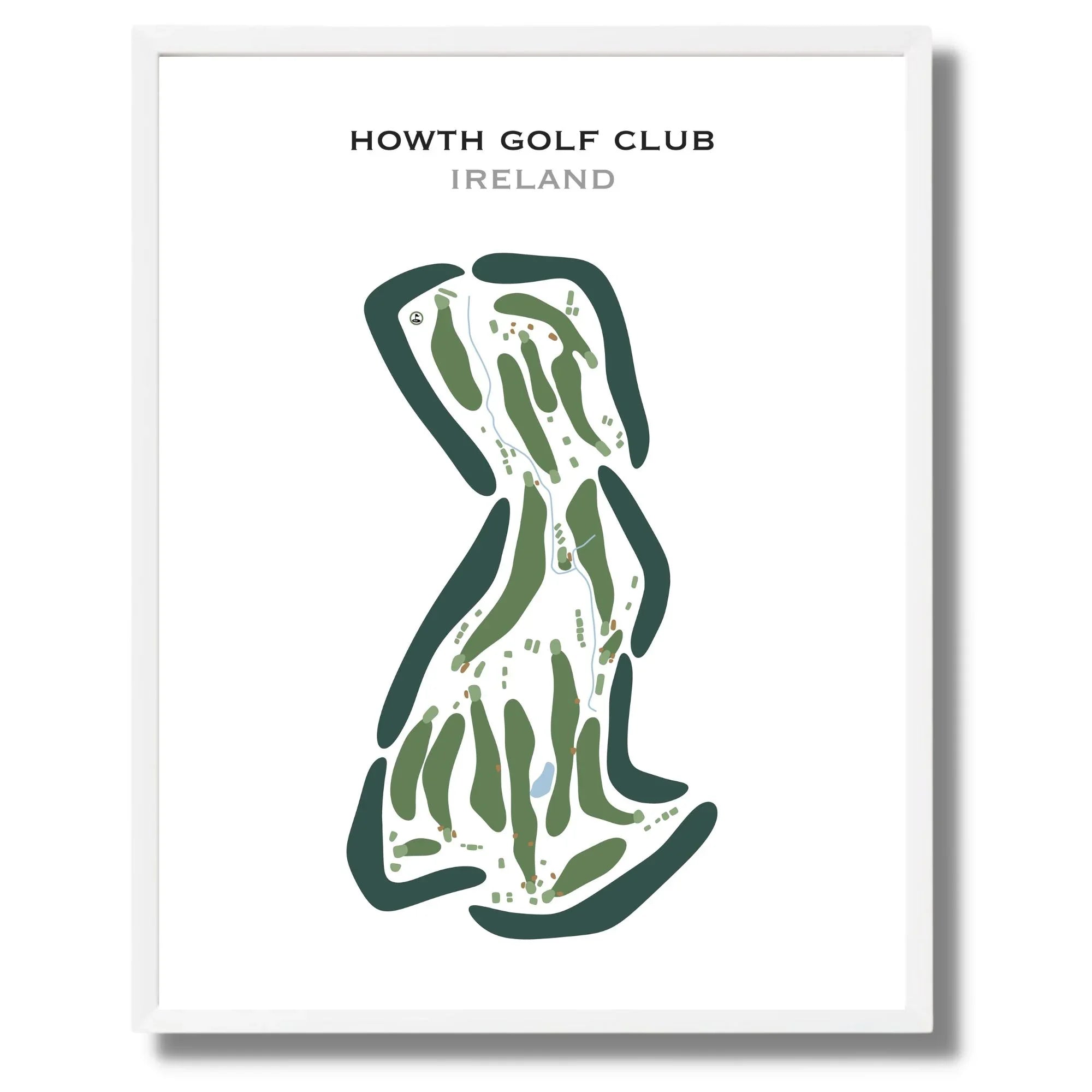 Buy the best printed golf course Howth Golf Club Ireland Golf Course