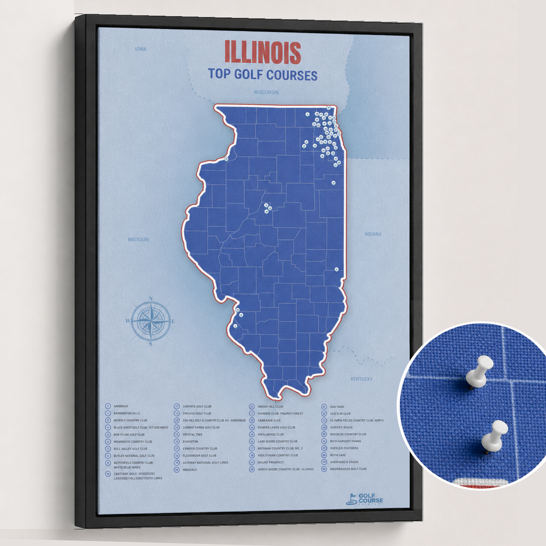 Map of Illinois Golf Courses