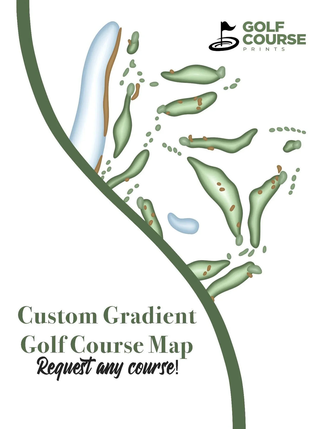 Custom Golf Course Map Design - Golf Course Prints