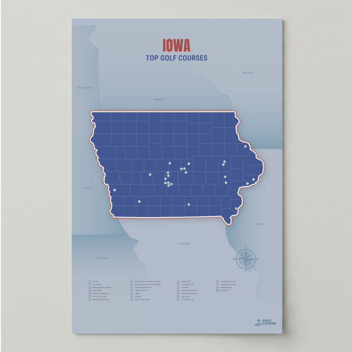 Map of Iowa Golf Courses