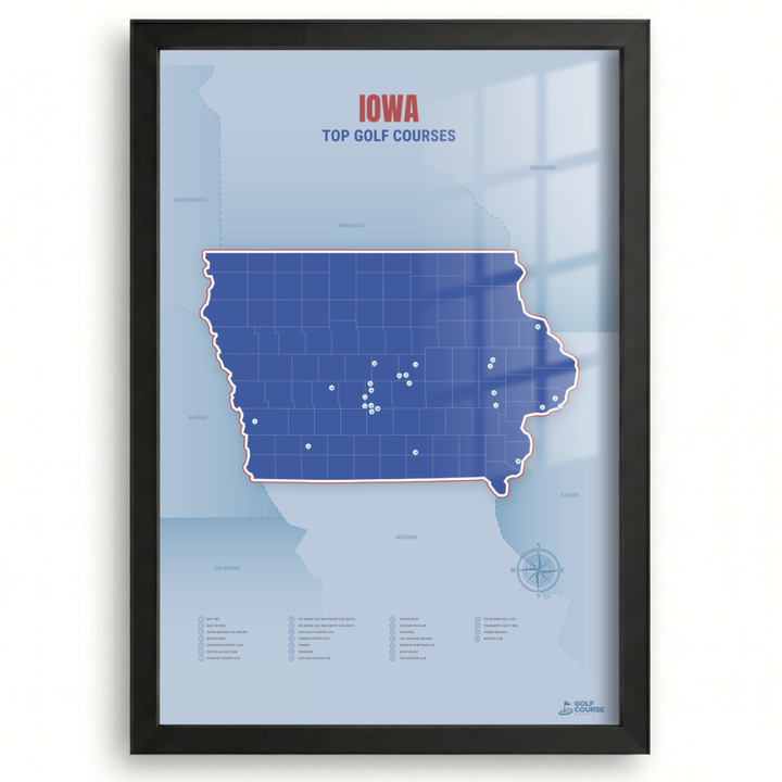 Map of Iowa Golf Courses