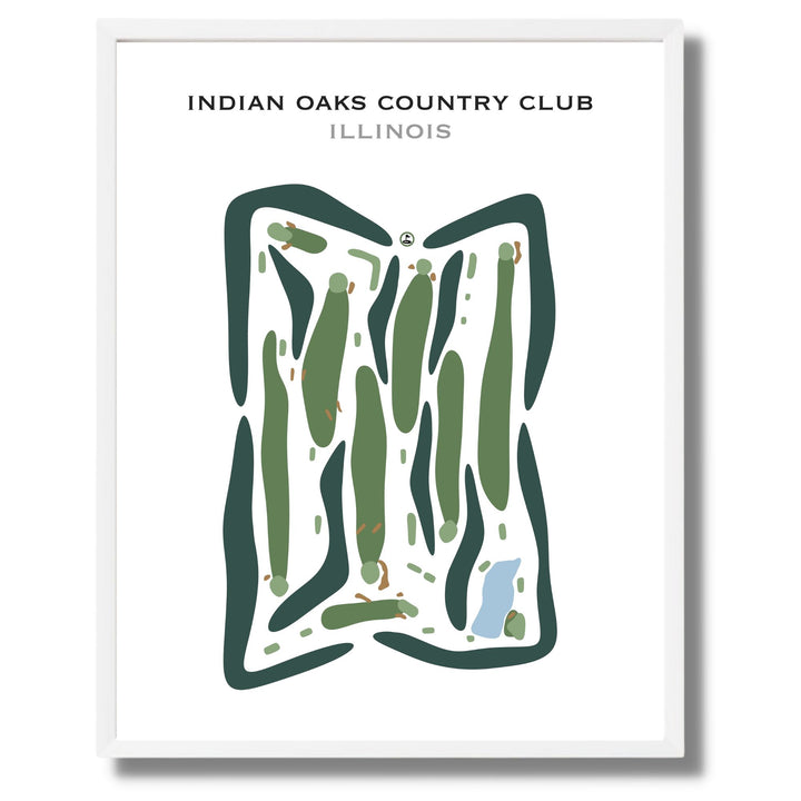 Indian Oaks Country Club, Illinois - Printed Golf Courses