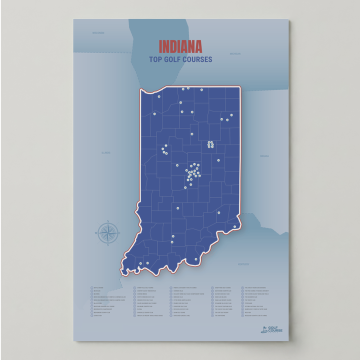 Map of Indiana Golf Courses