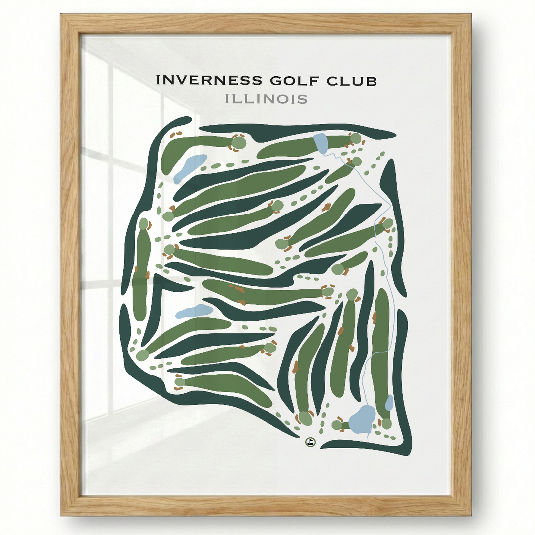 Inverness Golf Club, Illinois - Printed Golf Courses