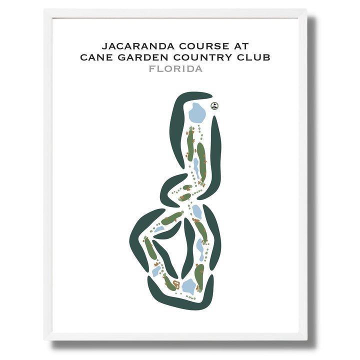 Jacaranda Course at Cane Garden Country Club, Florida - Printed Golf Courses