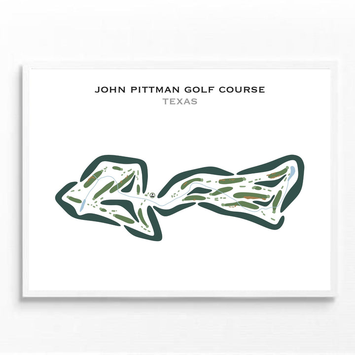 John Pitman Golf Course, Texas - Printed Golf Courses