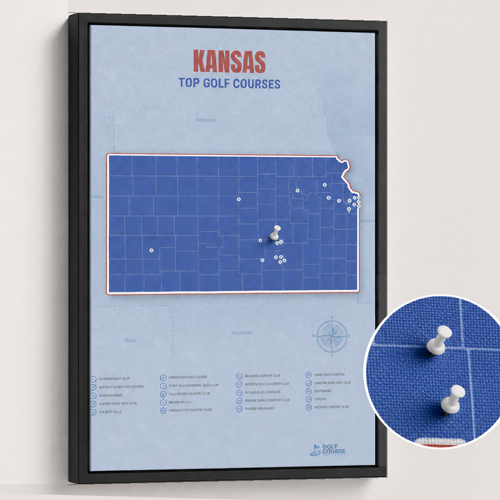 Map of Kansas Golf Courses