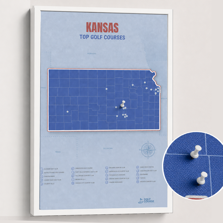 Map of Kansas Golf Courses