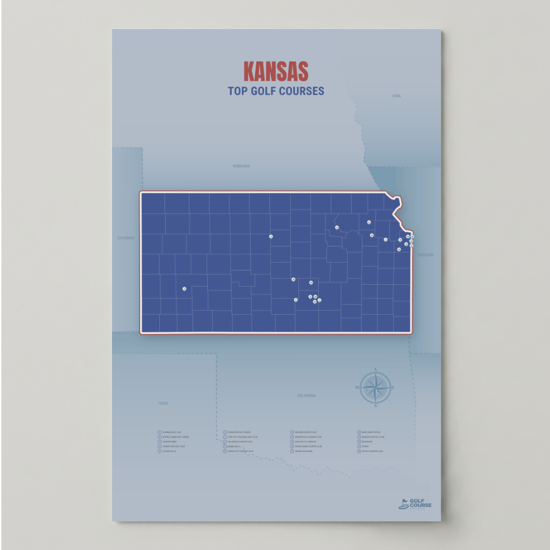 Map of Kansas Golf Courses