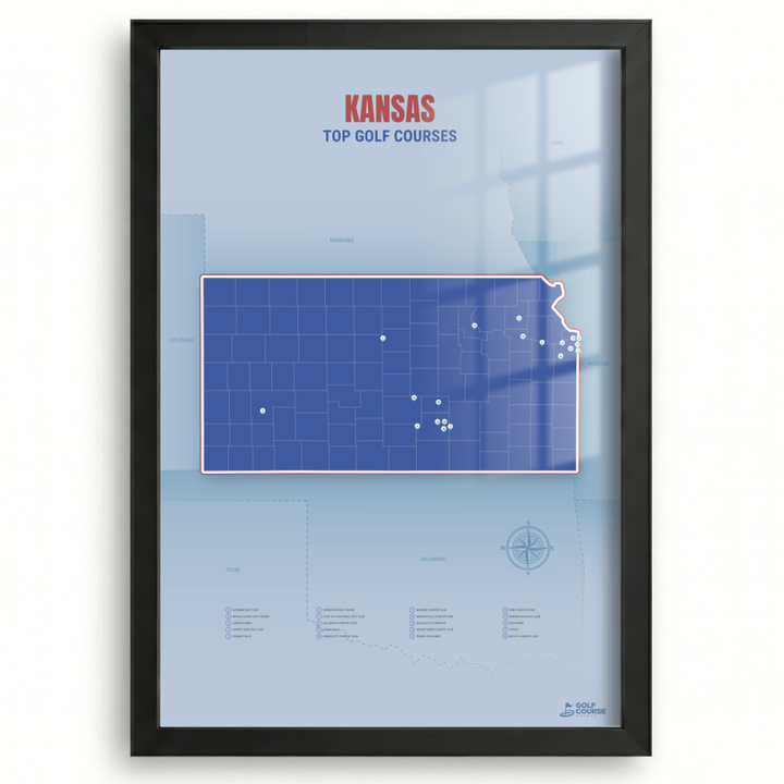 Map of Kansas Golf Courses