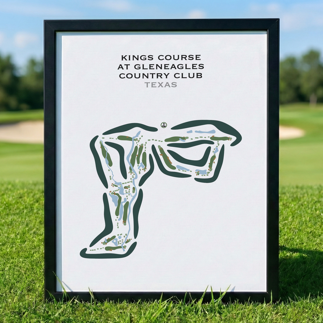 Kings Course at Gleneagles Country Club, Texas - Printed Golf Courses