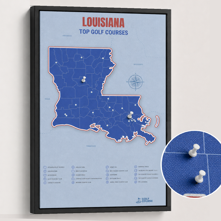 Map of Louisiana Golf Courses