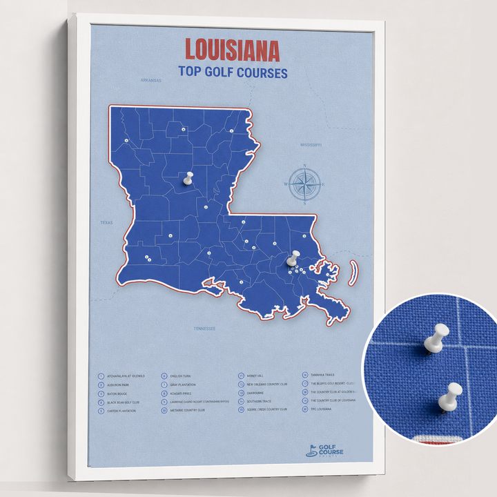 Map of Louisiana Golf Courses