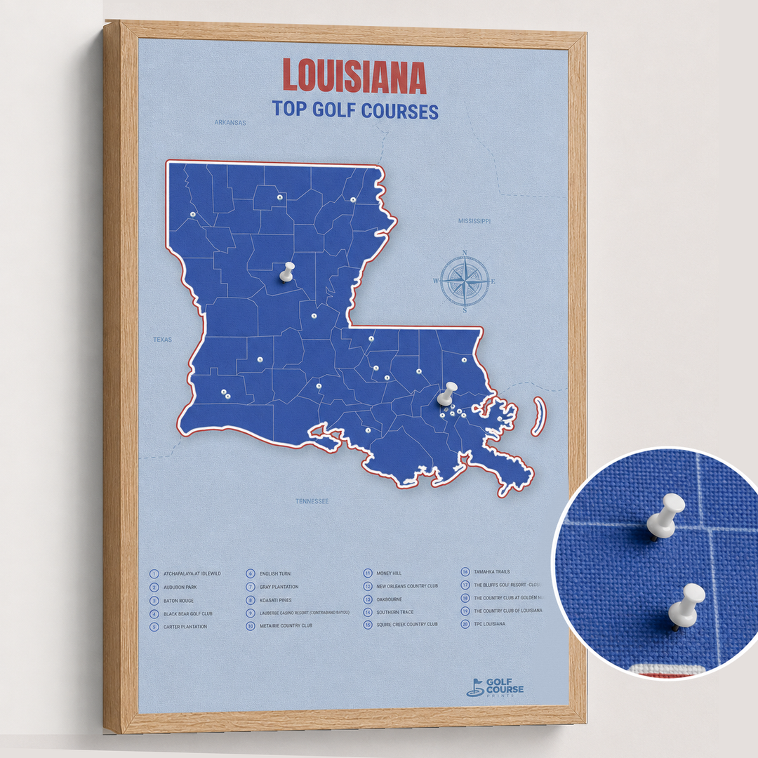 Map of Louisiana Golf Courses