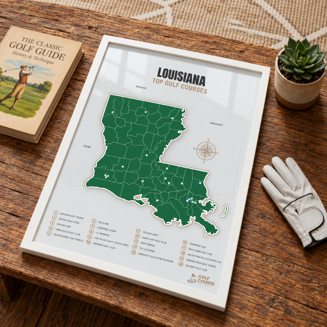 Louisiana golf courses map in Green - Lifestyle Table