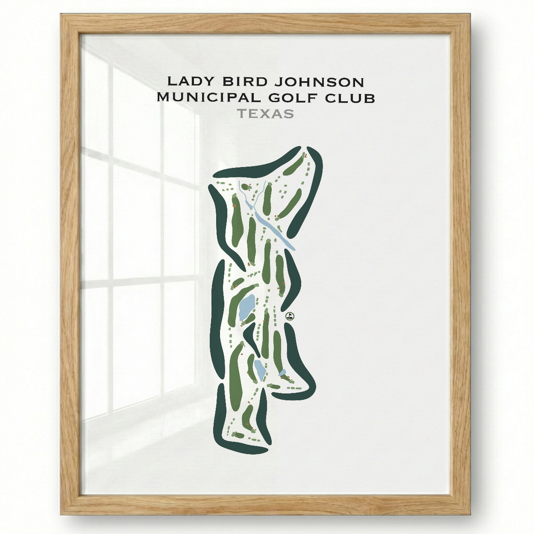 Lady Bird Johnson Municipal Golf Club, Texas - Printed Golf Courses
