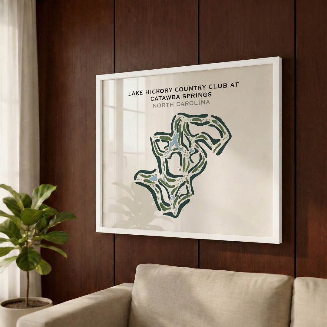 Lake Hickory Country Club Springs Clubhouse, North Carolina - Printed Golf Course