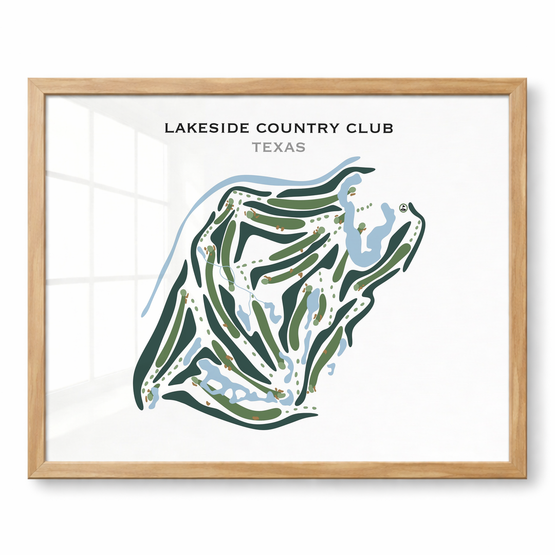 Lakeside Country Club, Texas - Printed Golf Courses